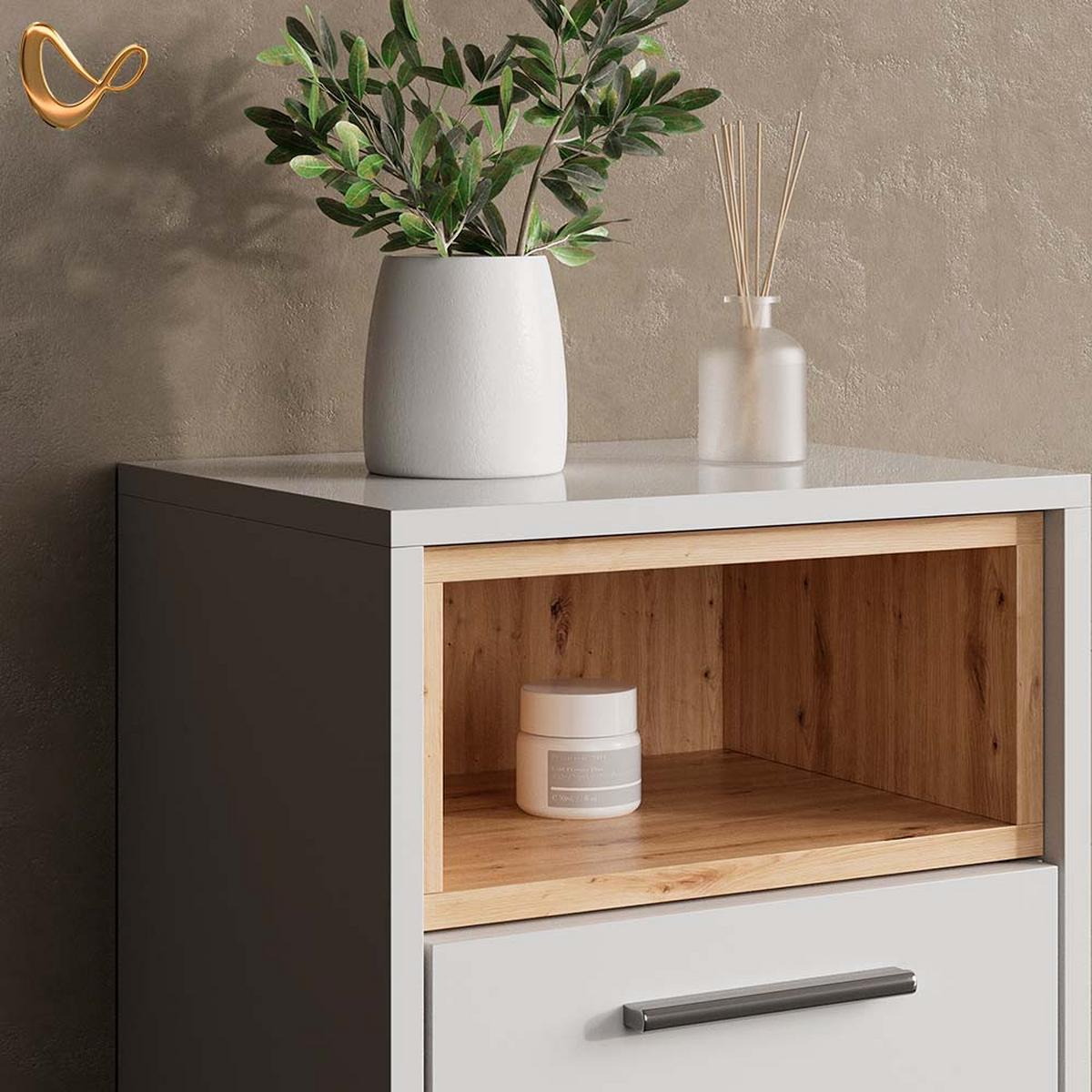 BADMÖBEL-SET Temo Weiß 3 Teile - Weiß, Holzwerkstoff (80/64/40cm) - Livinity®