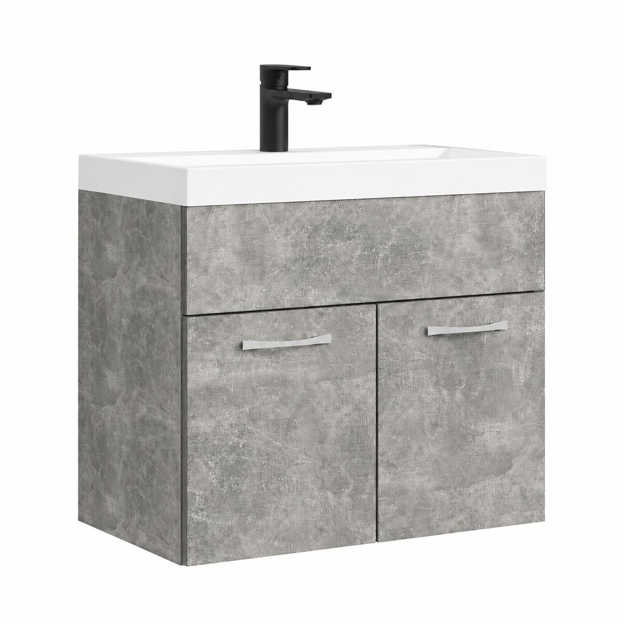 BADMÖBEL-SET Montreal 2 Teile Beton Grau - 60 x 35 x 51 cm - Grau, Holz (60/51/35cm) - Badplaats