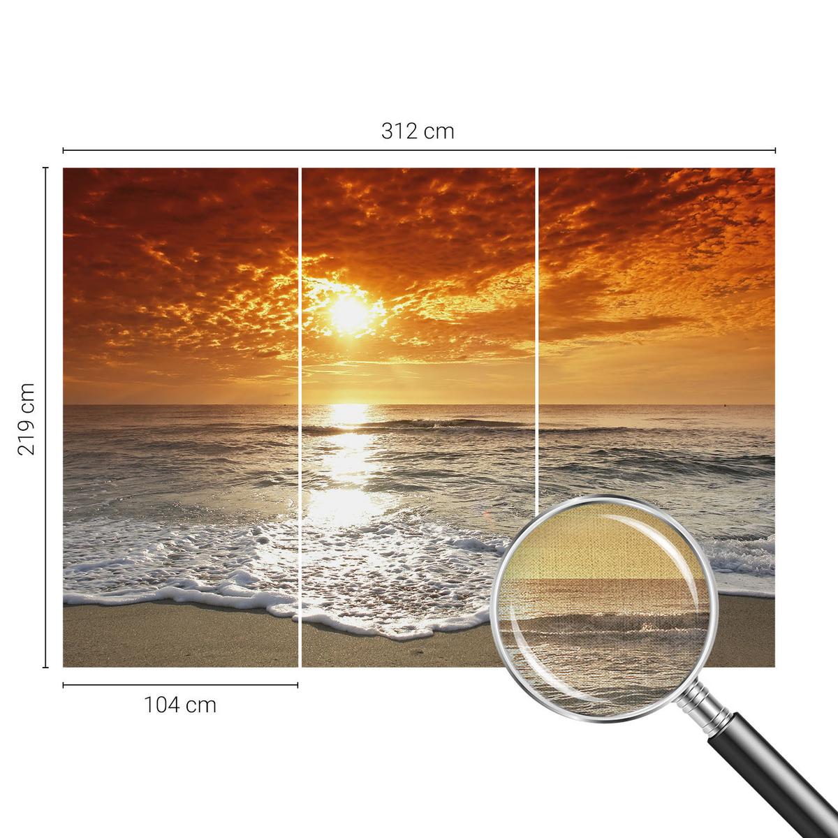 FOTOTAPETE 312x219 cm - Meereswellen - Gelb, Textil (312/219cm) - Wallfluent