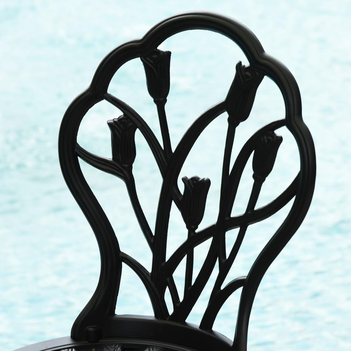 GARTENMÖBEL Set, Aluminium, Schwarz - Schwarz, Metall - Outsunny