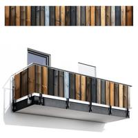 BALKON-SICHTSCHUTZ Holz - Dielen - Gemischt Groß 500x80 cm - Teakfarben, Kunststoff (500/80cm) - MuchoWow