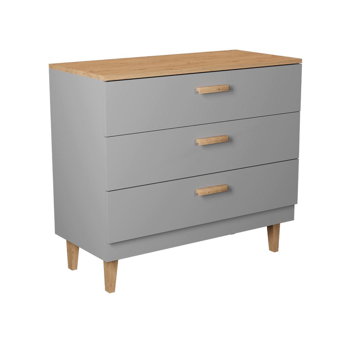 KOMMODE Denver Grau - Grau, Holzwerkstoff (100/90/47cm) - Petits-meubles