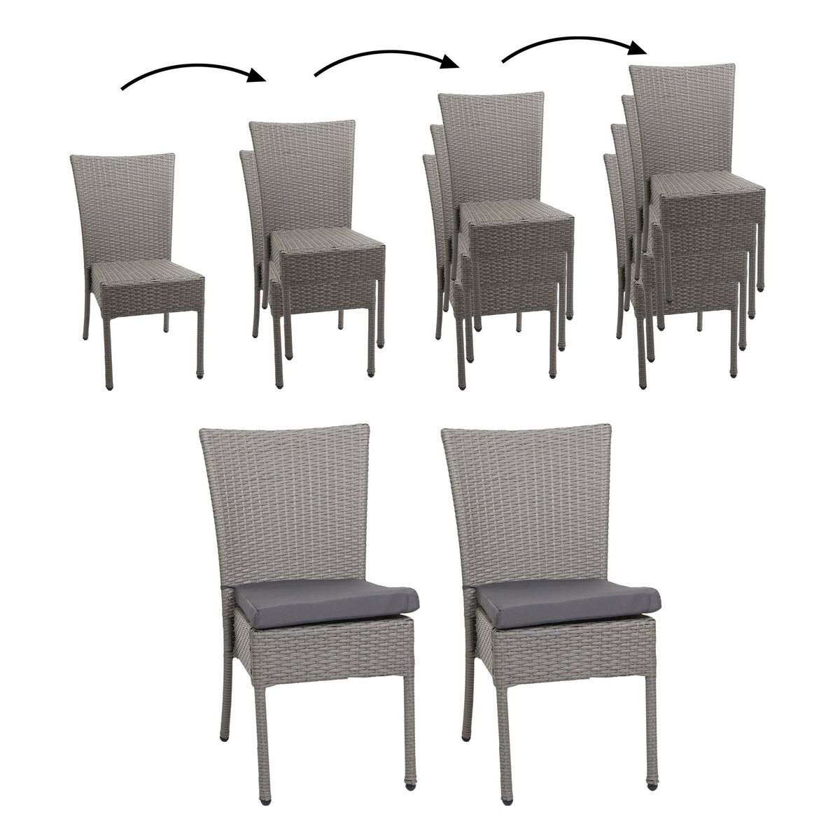 STUHL Grau, Anthrazit 2er-Set - Hellgrau/Grau, Kunststoff (52/90/58cm) - MCW