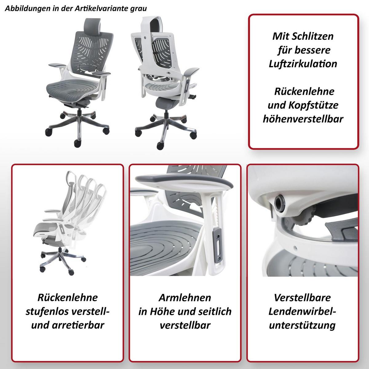 BÜROSTUHL MERRYFAIR 2B Grau - Grau, Kunststoff (77/134/68cm) - MCW
