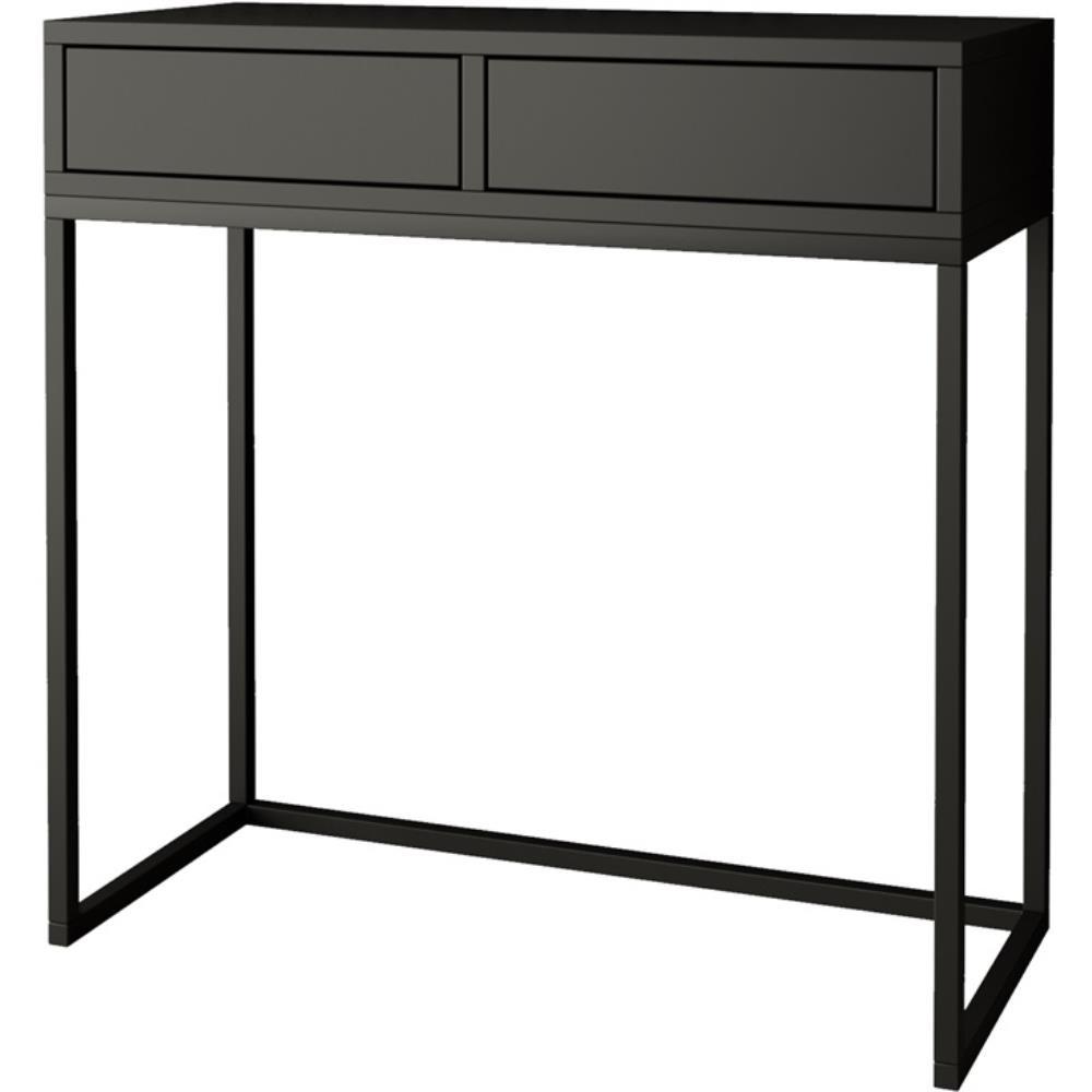 KONSOLENTISCH Lango 80/85/35 schwarz mit schwarzen Matellbeinen - Schwarz, Holzwerkstoff/Metall (35/80/85cm) - Beautysofa