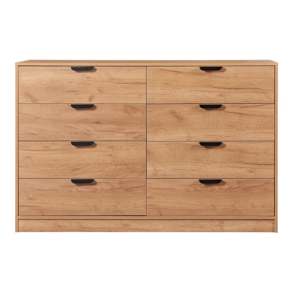 KOMMODE Varkaus - Eichefarben, Holzwerkstoff (140/90/40cm) - [en.casa]