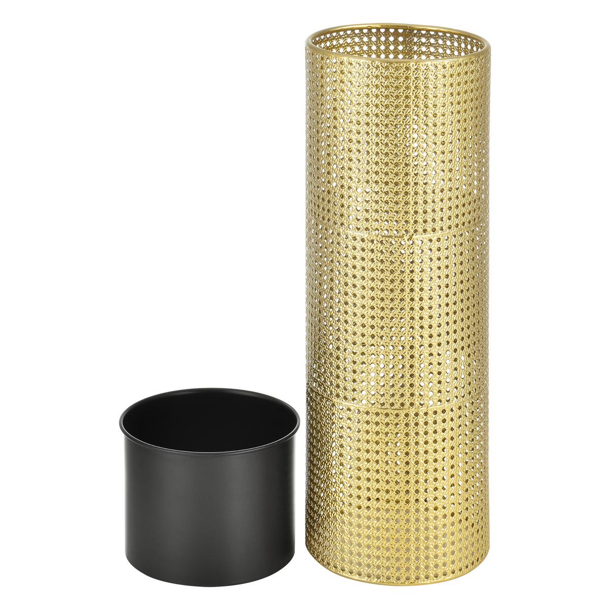 PFLANZENSTÄNDER-SET 2 TLG. Lüttich - Goldfarben/Schwarz, Metall (24/66/24cm) - [en.casa]