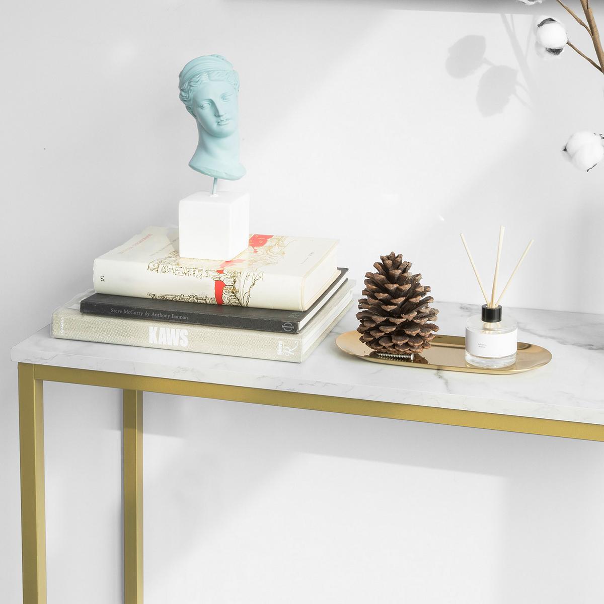 KONSOLENTISCH Golden - Goldfarben, Holzwerkstoff (30/80/75cm) - SoBuy