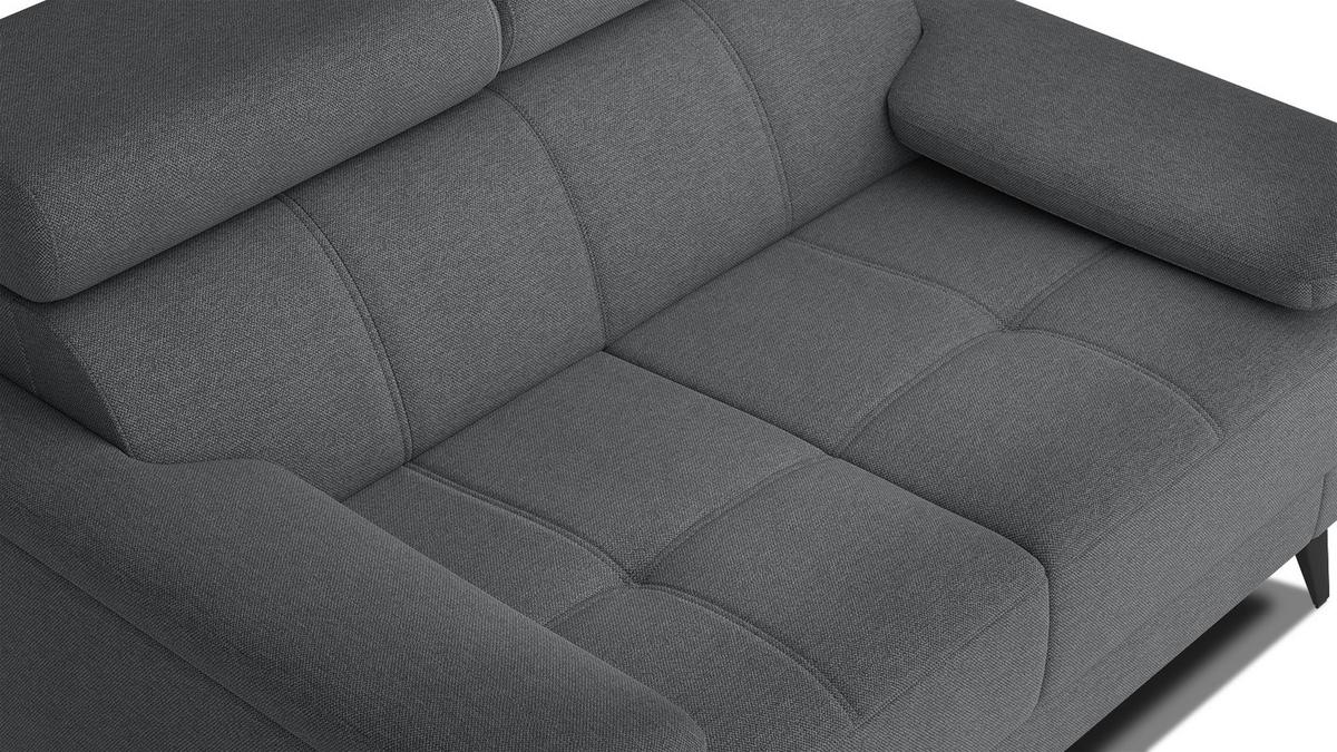 SOFA TAUNUS 2-Sitzer, dunkelgrau - Dunkelgrau/Schwarz, Holzwerkstoff/Textil (141/80/102cm) - Wozimo