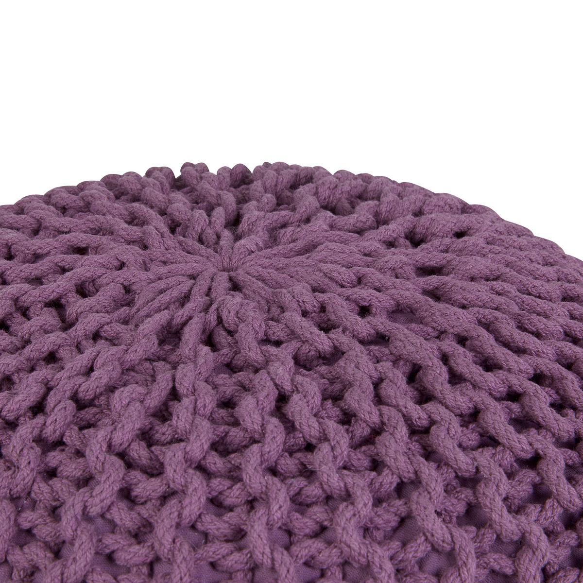 POUF Conrad 50/50/35 cm - Violett, Naturmaterialien/Textil (50/35/50cm) - Beliani