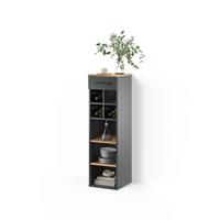 WEINREGAL Regusa Goldkraft Eiche/Anthrazit 30 x 106 cm - Honigeiche/Anthrazit, Holzwerkstoff (30/106/34.5cm) - Livinity®