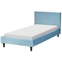 POLSTERBETT 90/200cm Hellblau Fitou - Hellblau, Textil (90/200cm) - Beliani