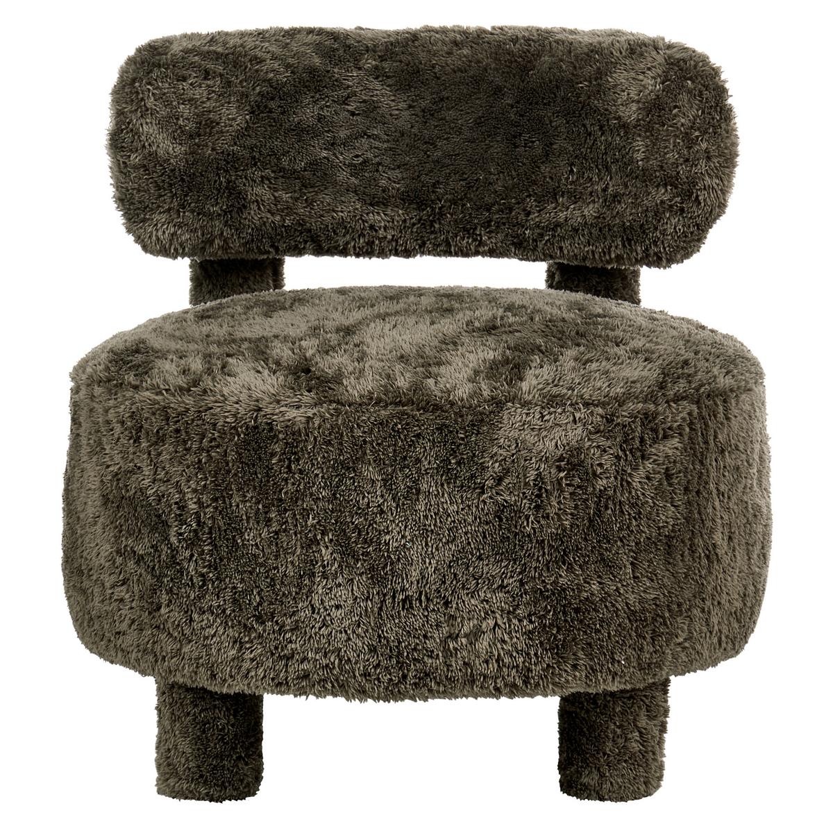 SESSEL Webpelz Dunkelgrün Hamina - Grün, Textil (76/74/74cm) - Beliani