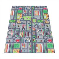 KINDERTEPPICH Waschbar, mit Stadt‑Land‑Karten‑Muster, Grau, 200 x 200 cm - Grau, Textil (200/200cm) - KADIMA DESIGN