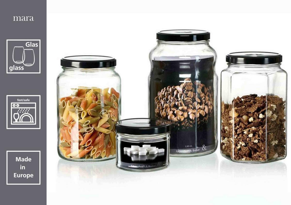 VORRATSGLÄSER Mara transparent 1,7 l 3er Set - Transparent, Glas (12/20/12cm) - Ritzenhoff Breker