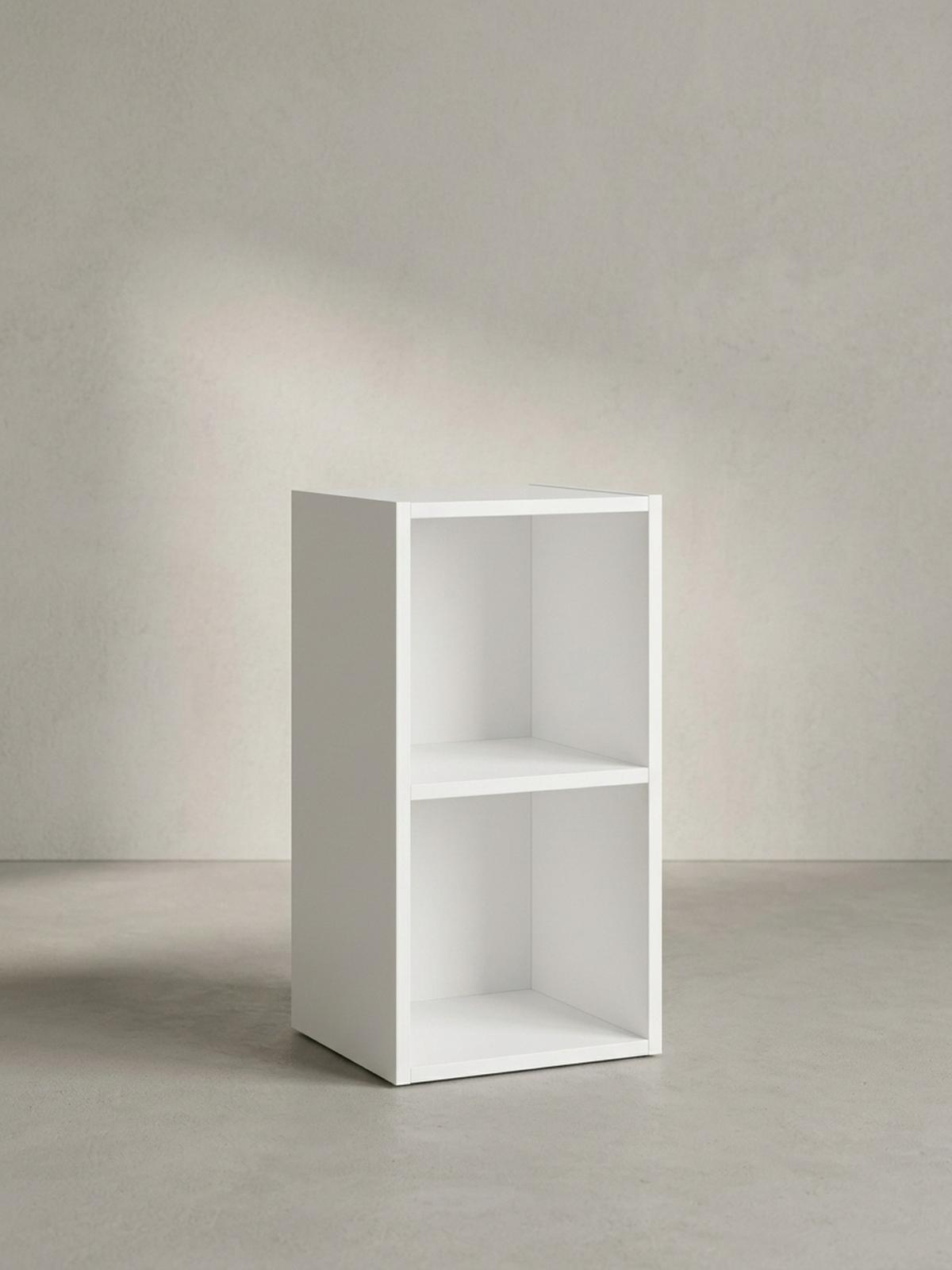 REGAL Melamin 2 Fächer Kompakt CERVINO, Weiß 30x30x60 cm - Weiß, Holz (30/60/30cm) - KADIMA DESIGN