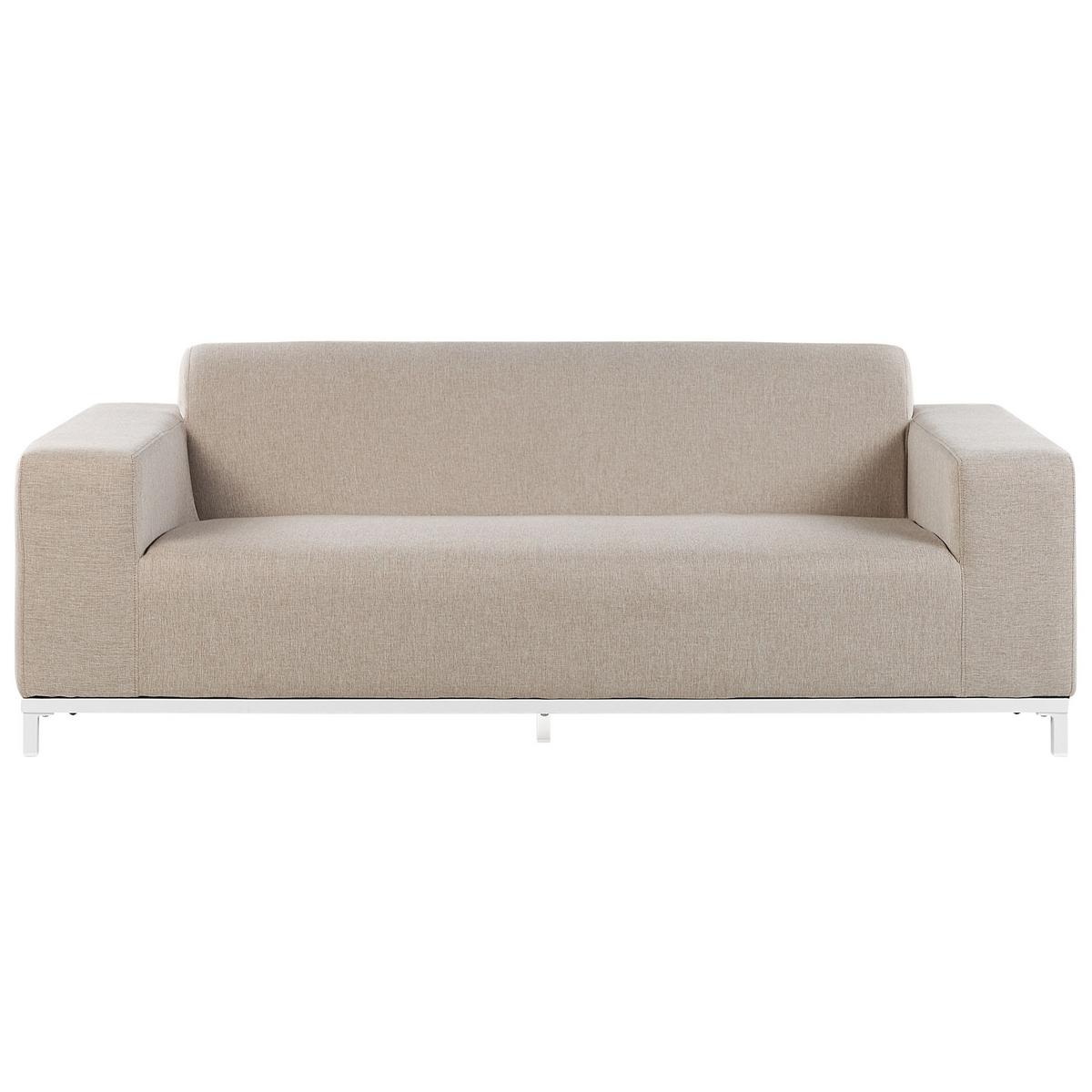 LOUNGE SET 5-Sitzer beige/weißes Gestell Rovigo - Beige/Weiß, Textil - Beliani