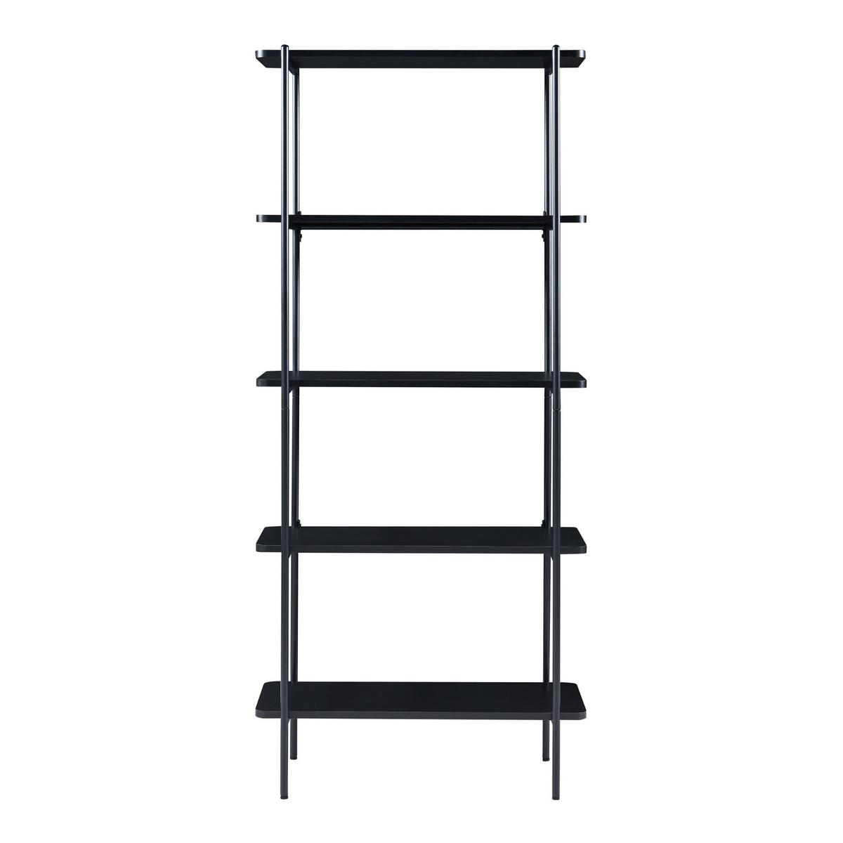 STANDREGAL Samnanger - Schwarz, Holzwerkstoff/Metall (80/180/34cm) - [en.casa]