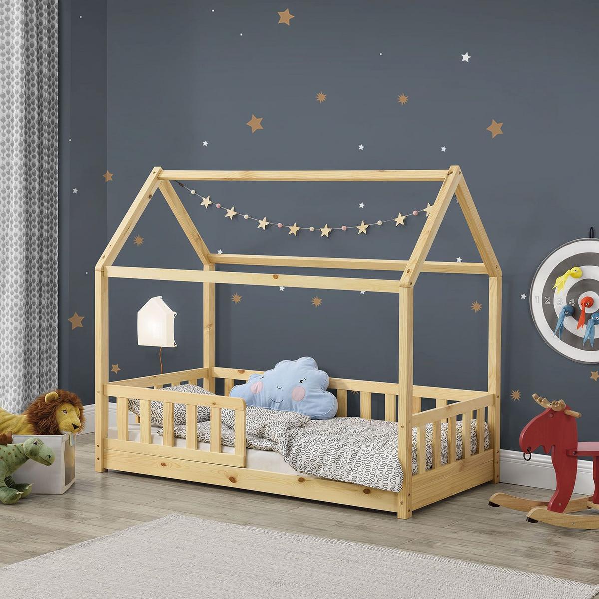 KINDERBETT Marli natur 80x160 cm - Naturfarben, Holz (80/160cm) - Juskys