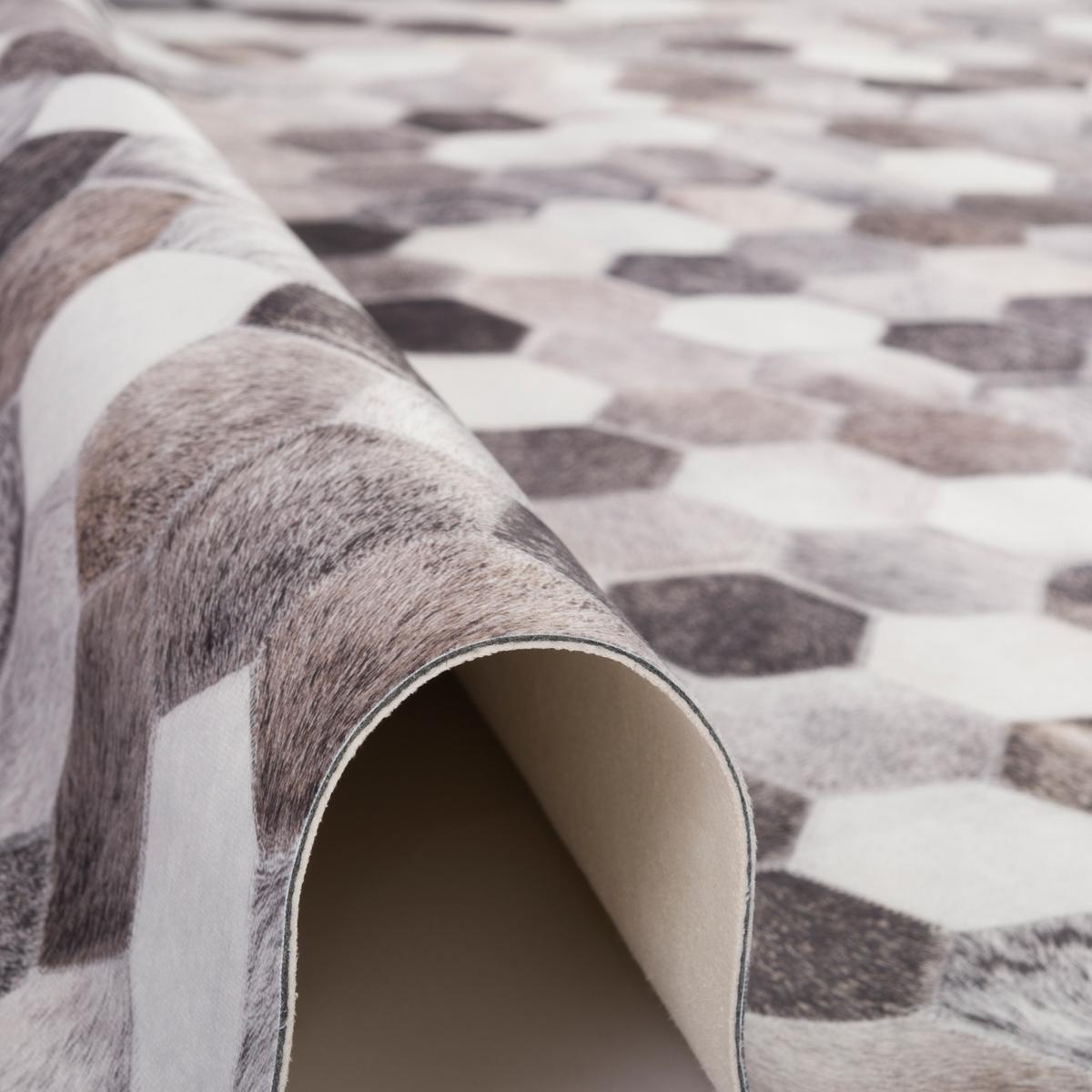 KUNSTFASER PATCHWORK TIERFELL PIXEL - Beige/Grau, Textil (160/230cm) - Pergamon