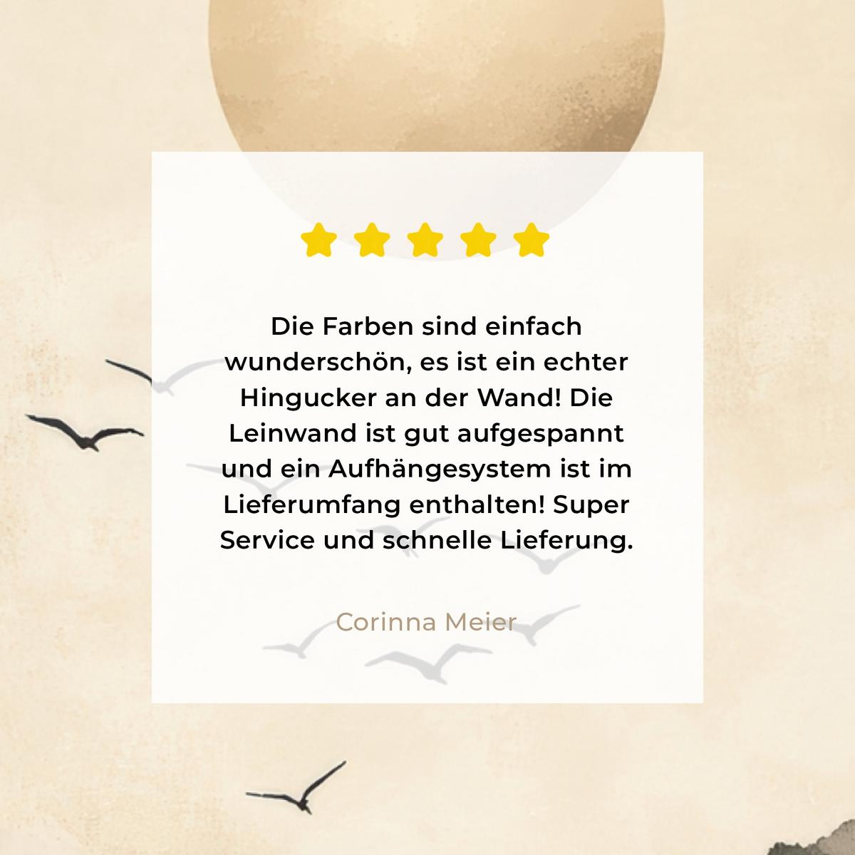 LEINWANDBILD Landschaft - Japandi - Vogel Wandbilder 80x60 cm - Beige, Textil (80/60cm) - MuchoWow