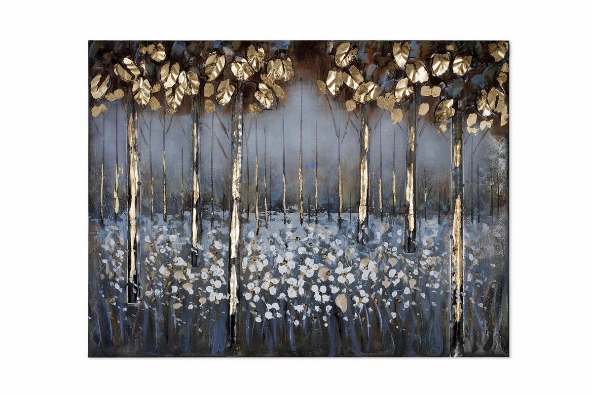 METALLBILD Weiß 100/70 cm - Weiß, Metall (4.2/70cm) - KUNSTLOFT