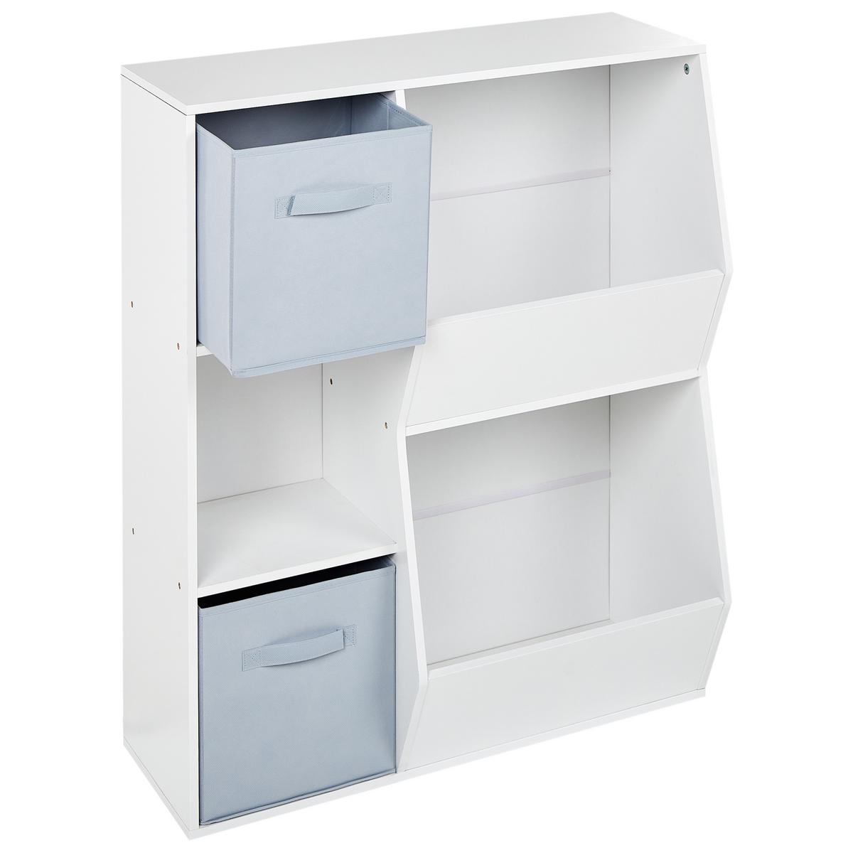 REGAL mit 3 Ebenen 93 cm Weiß Darlot - Blau/Weiß, Holzwerkstoff (77/93/28cm) - Beliani
