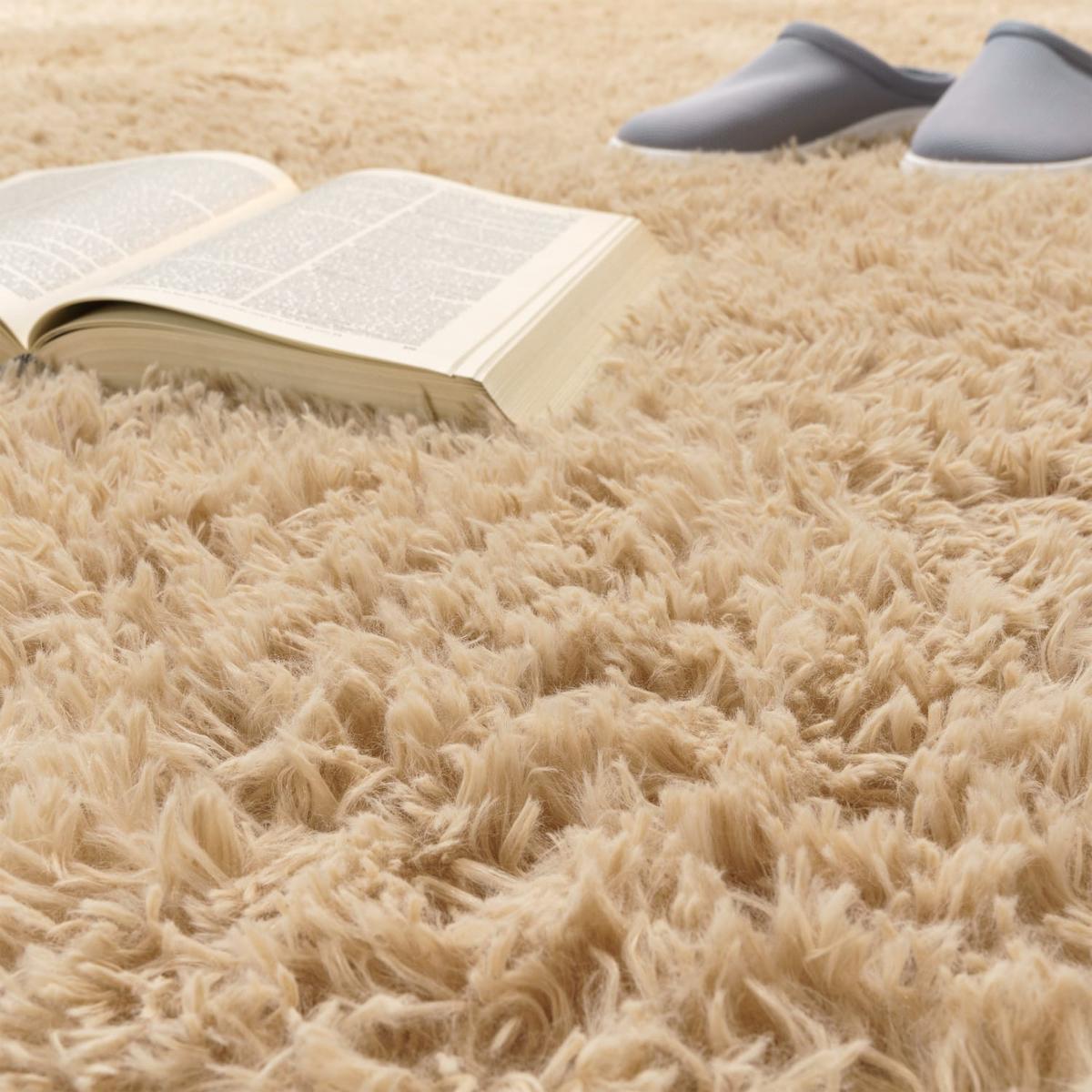 HOCHFLORTEPPICH, einfarbig, aus Polyester, Beige, 160 x 220 cm - Beige, Textil (220/160cm) - KADIMA DESIGN