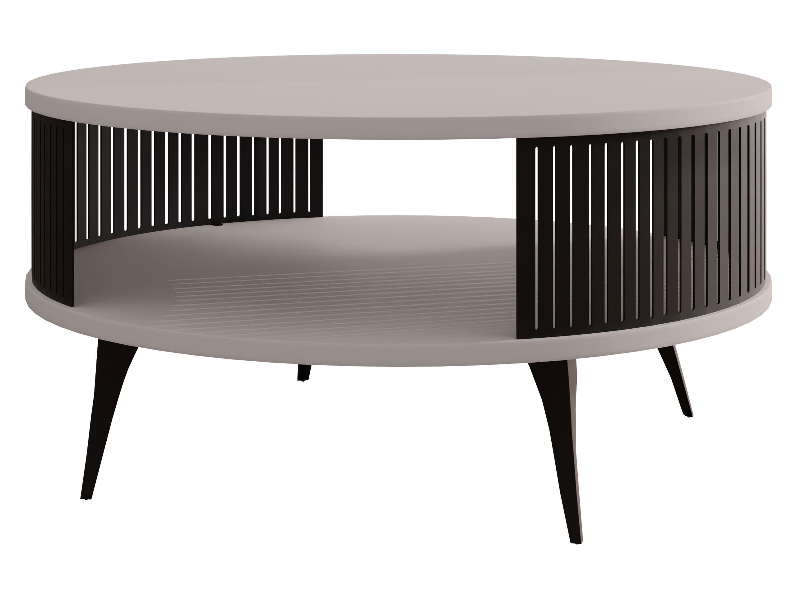 COUCHTISCH Roenni - Kaschmir/Schwarz, Holzwerkstoff/Metall (75/75/44cm) - MIRJAN24