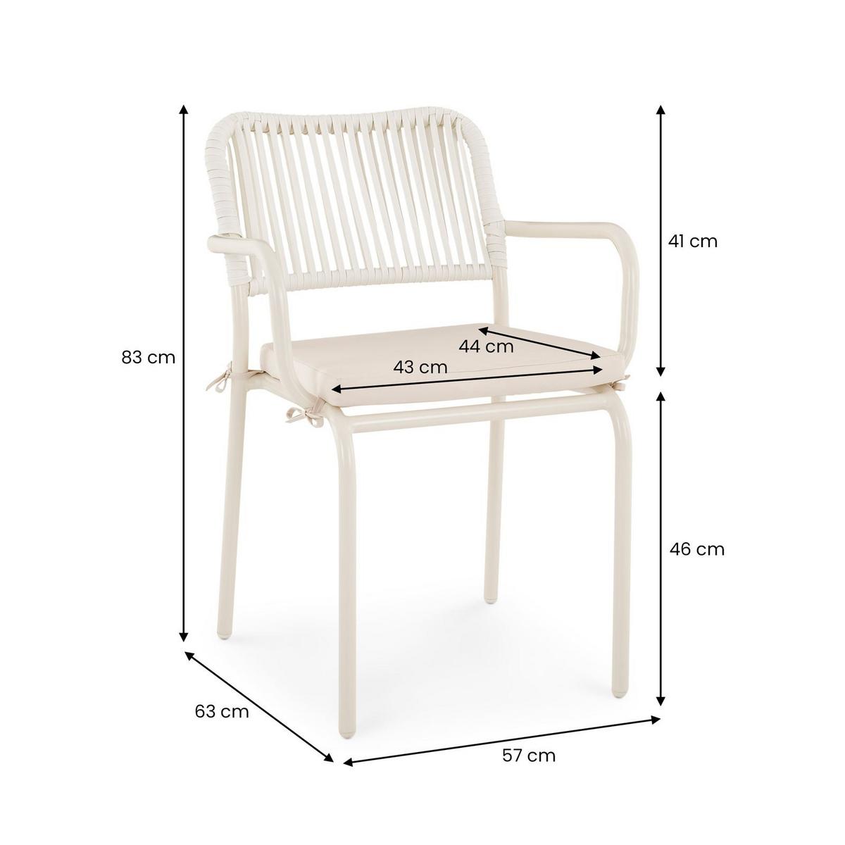 GARTENSTUHL VOLONTE 6ER-SET - Beige, Textil (56/81/65cm) - IDIMEX