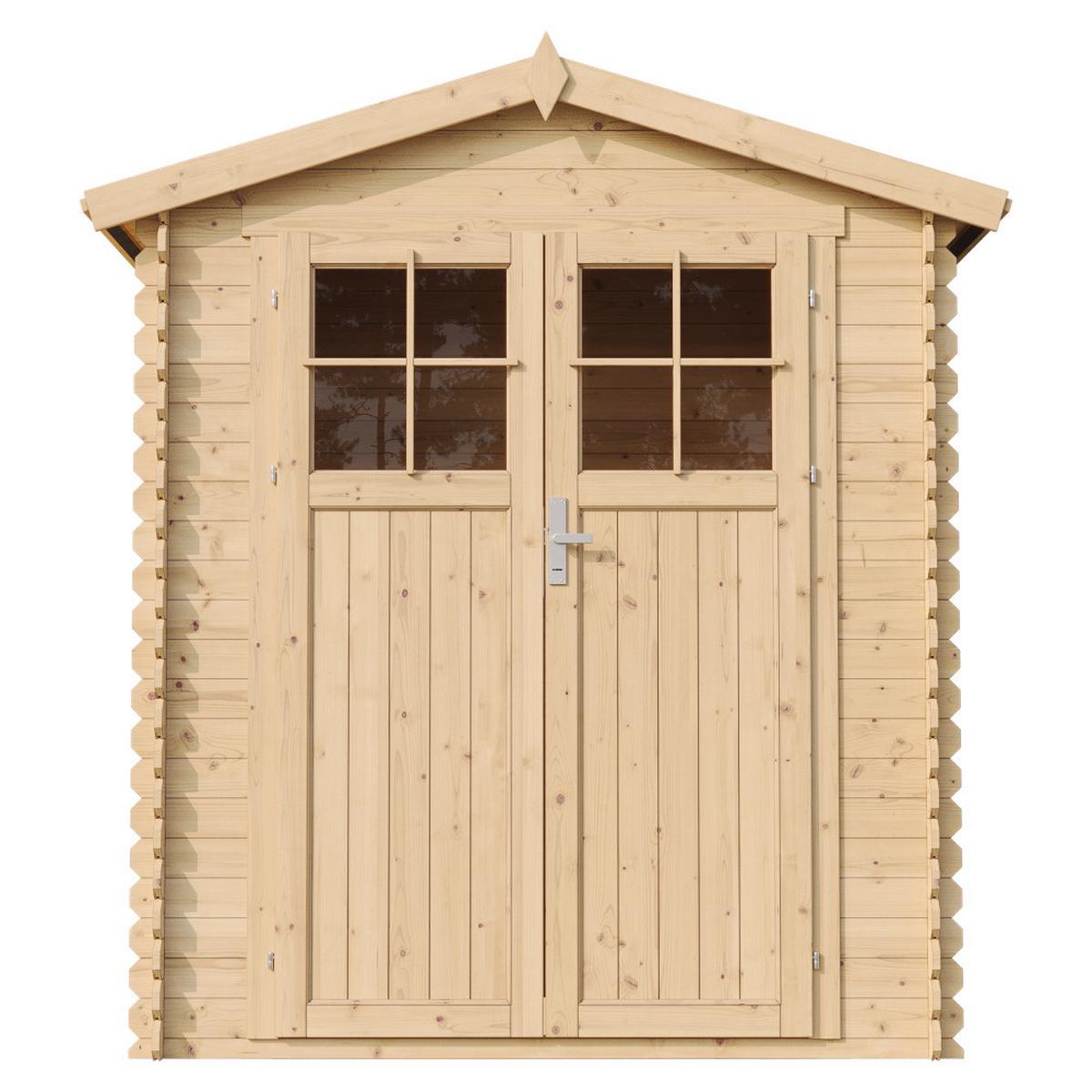 HOLZHAUS GARTENHAUS M367F - B196xL136xH218 cm/ 1.98 m2 - Beige, Holz (180/218/136cm) - Timbela