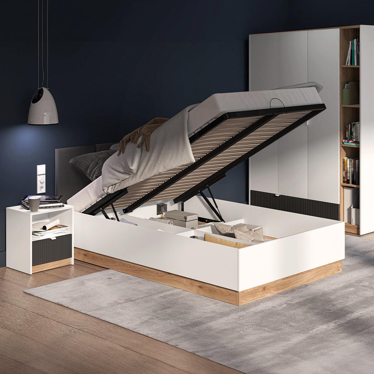 BOXBETT 120/200 Ronan Weiß - Weiß, Holzwerkstoff (120/200cm) - Petits-meubles