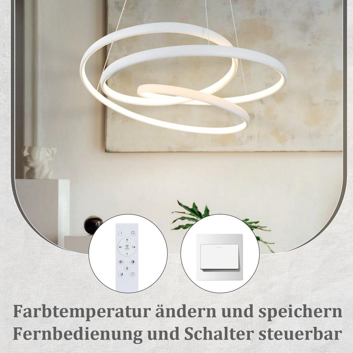 PENDELLEUCHTE Sonne 50/50/5 cm - Weiß, Metall (50/50/5cm) - Nettlife