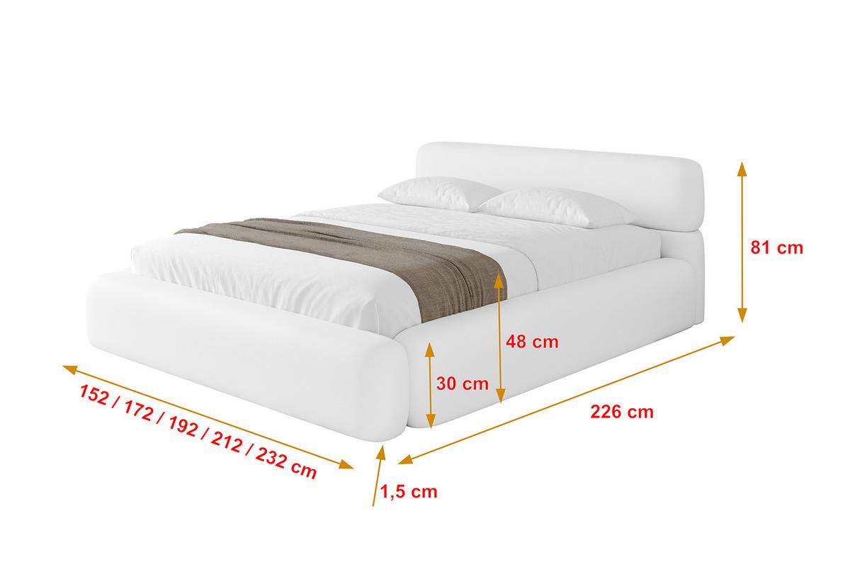 POLSTERBETT mit Bettkasten und Lattenrost, Bett mit Matratze H3/H4 - ENORA-V1 180x200 Weiß Kunstleder - Weiß Hochglanz, Holzwerkstoff/Textil (180/200cm) - ALTDECOR