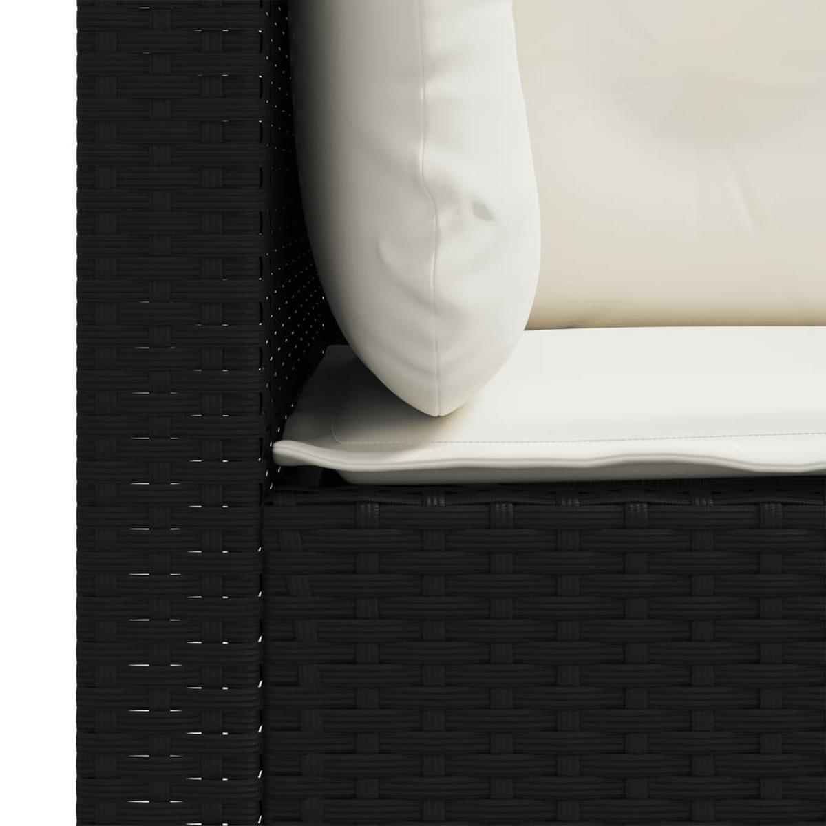 GARTENSOFA LYXAE 127/62/63.5 cm （2-SITZER） - Schwarz, Holz (127/62/63.5cm) - ZMH