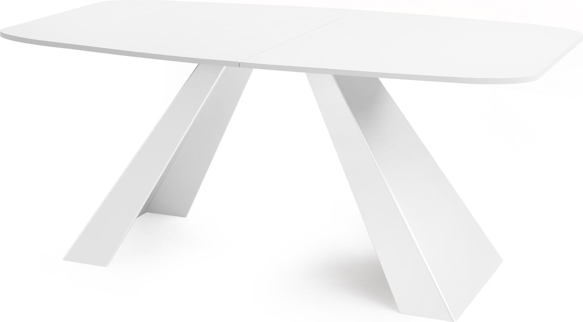 ESSTISCH Monte Weiß rechteckig ausziehbar, Weiß 180-220/90/76 cm - Weiß, Holzwerkstoff/Metall (90/218/76cm) - WFL GROUP