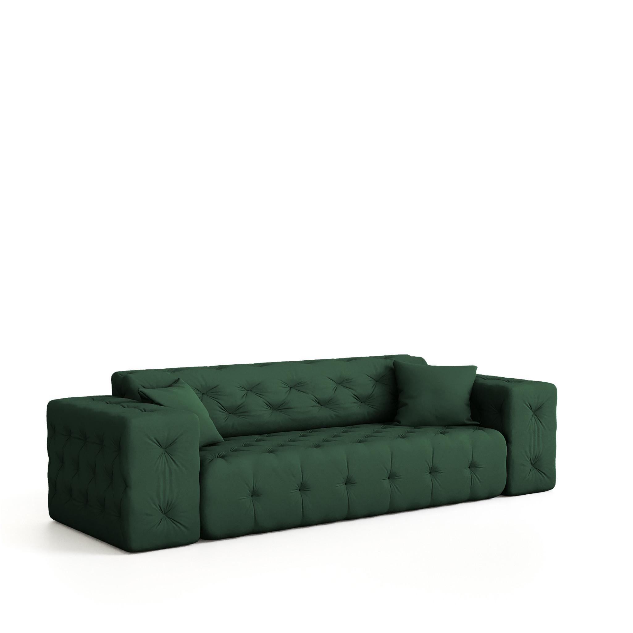 SOFA 3-sitzer Chantal - Grün, Holzwerkstoff/Textil (251/78/96cm) - Fun Möbel