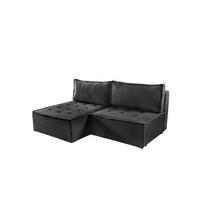 ECKSOFA Schlafsofa Amalia In Raven - Anthrazit, Holzwerkstoff/Textil (200/140cm) - Fun Möbel
