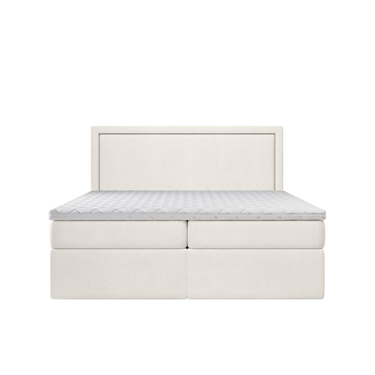 BOXBETT Jodan 200/200 cm Creme im Megan Stoff - Creme/Schwarz, Holz/Holzwerkstoff (200/200cm) - AltaBeds