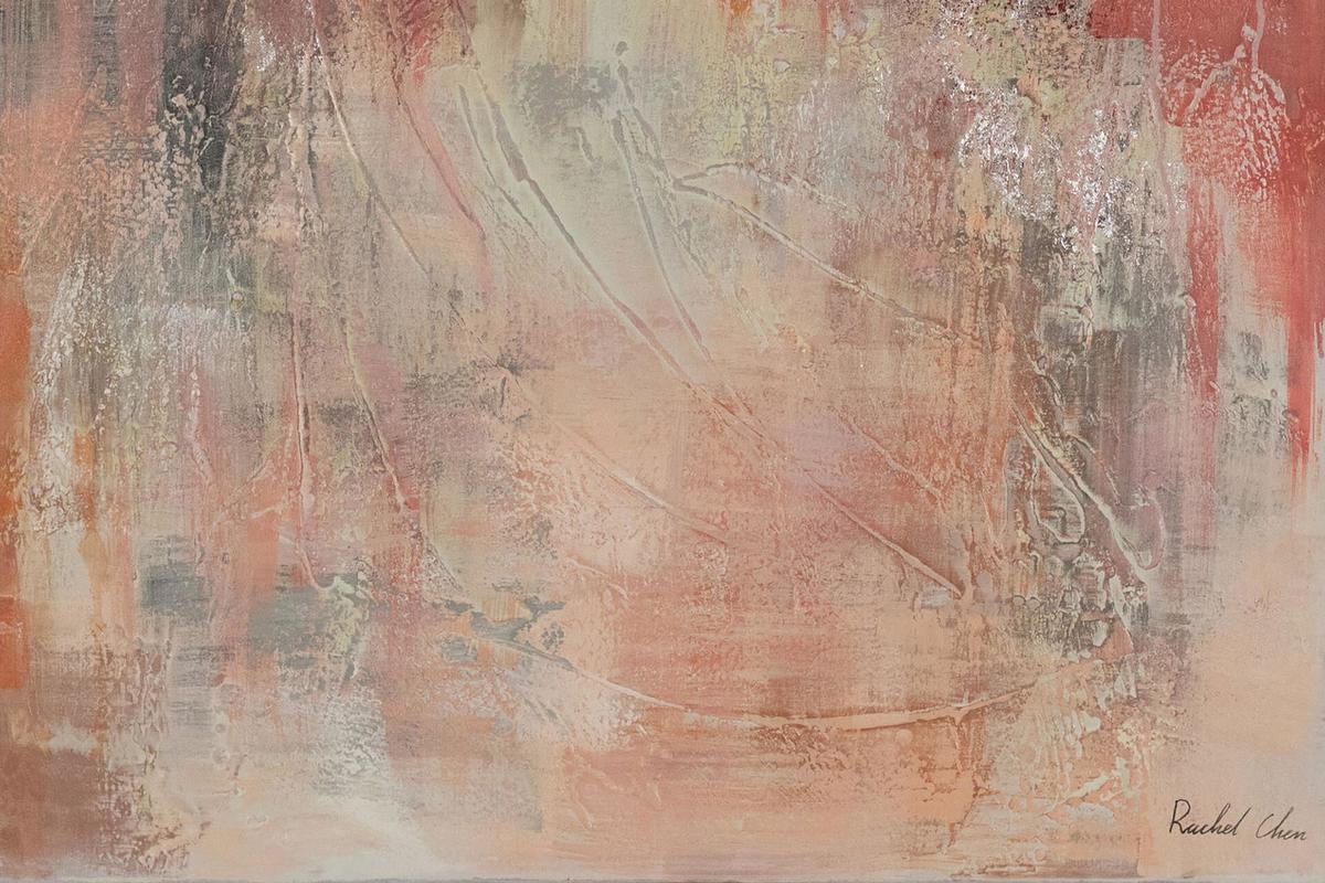 ACRYLBILD HANDGEMALT 80/120 cm - Pink/Rot, Holz/Textil (80/120cm) - KUNSTLOFT