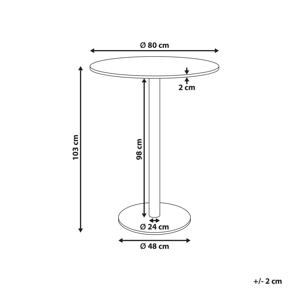 STEHTISCH Schwarz/Dunkelbraun 80/80 cm Morella - Dunkelbraun, Holzwerkstoff (80/80/103cm) - Beliani