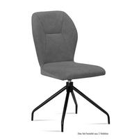 ESSZIMMERSTUHL drehbar (2er-Set) Dorene 51x92x60 Schwarz/Grau - Schwarz/Grau, Kunststoff (60/92/51cm) - 58aufmkessel