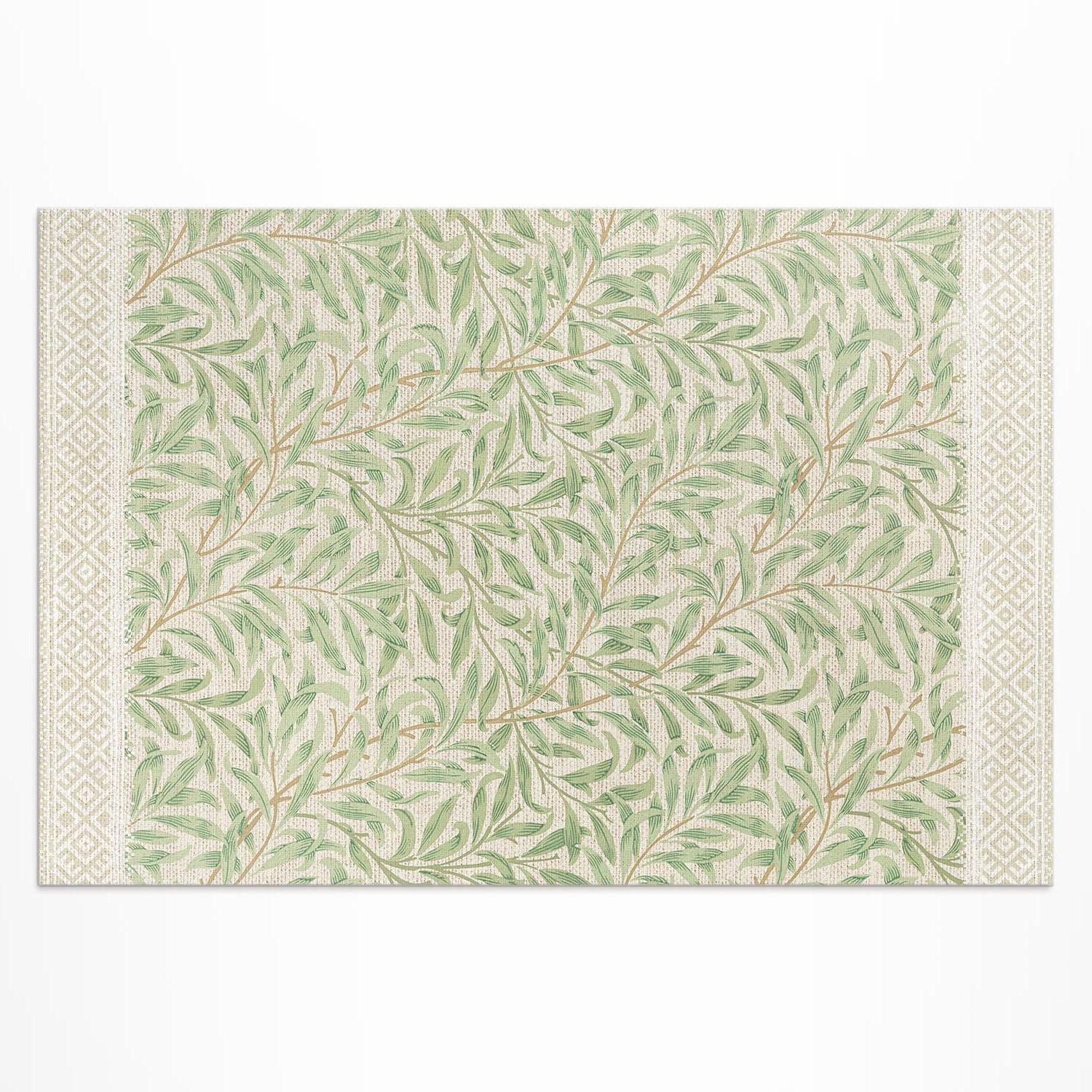 TEPPICH 100x150 cm Blätter Illustration William Morris - Grün, Kunststoff (100/150cm) - Wallfluent