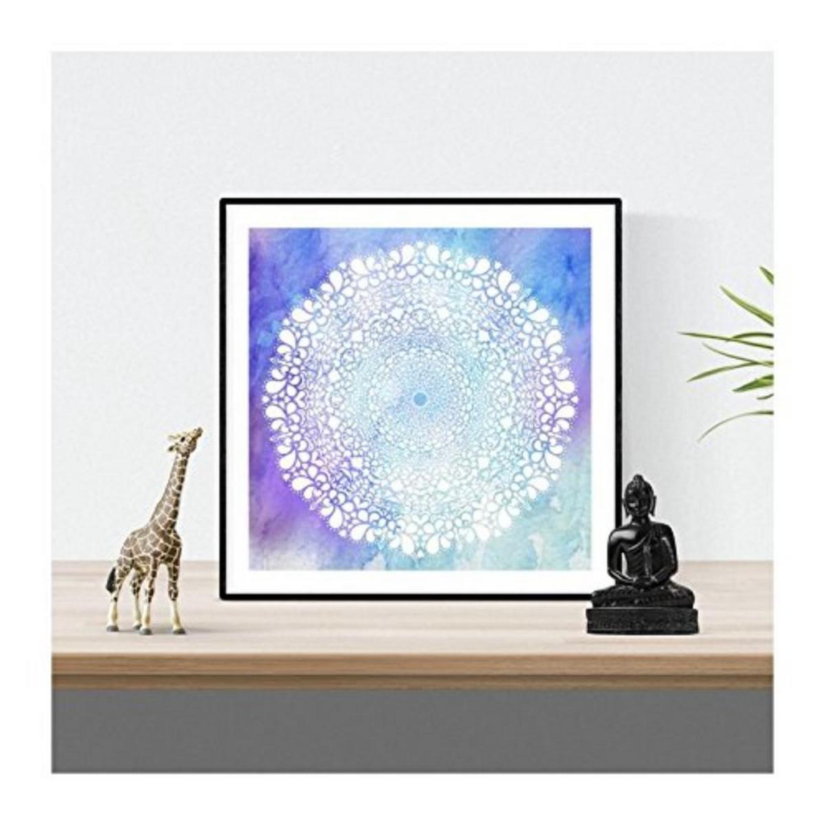 POSTER Set mit 4 Mandalas Wahrheit 20x20cm Schwarzer Rahmen - Schwarz, Papier (20/3cm) - Nacnic