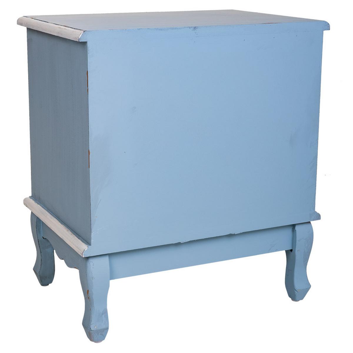 NACHTTISCH aus Holz, blau, 50x36x57cm - Blau, Holz (50/56.5/36cm) - Wanderlust