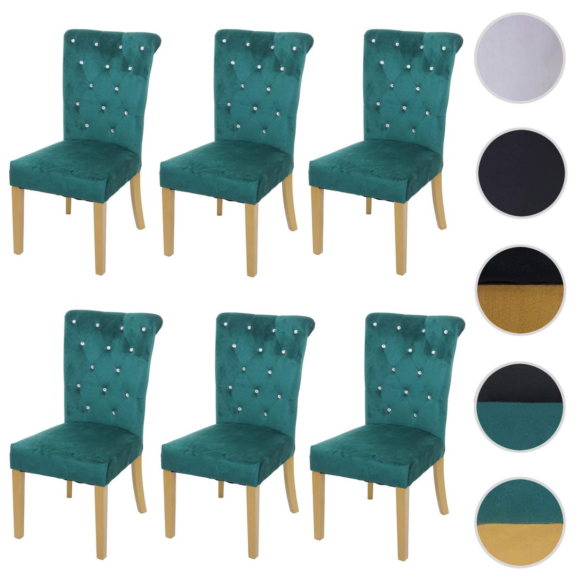 ESSZIMMERSTUHL Dunkelgrün, Gold 6er-Set - Dunkelgrün/Goldfarben, Textil (51/100/64cm) - MCW