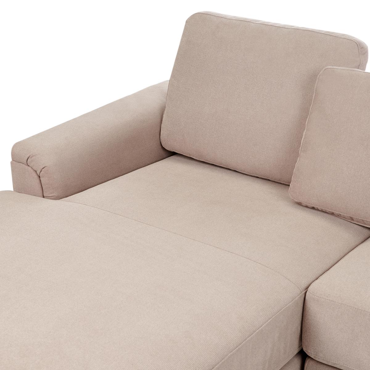 ECKSOFA 4-Sitzer Stoff Taupe rechtsseitig Kohlo - Taupe/Beige, Textil (268/154cm) - Beliani