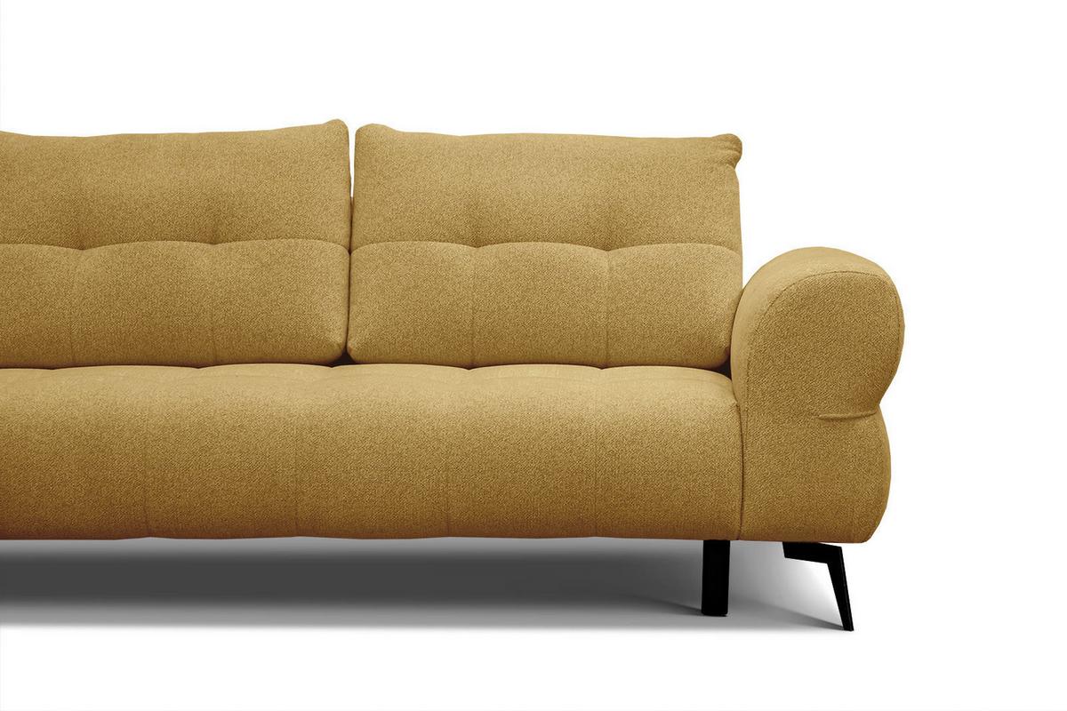 ECKSOFA SALVINI 4-Sitzer, honig - Schwarz/Honig, Holzwerkstoff/Textil (158/292cm) - Wozimo
