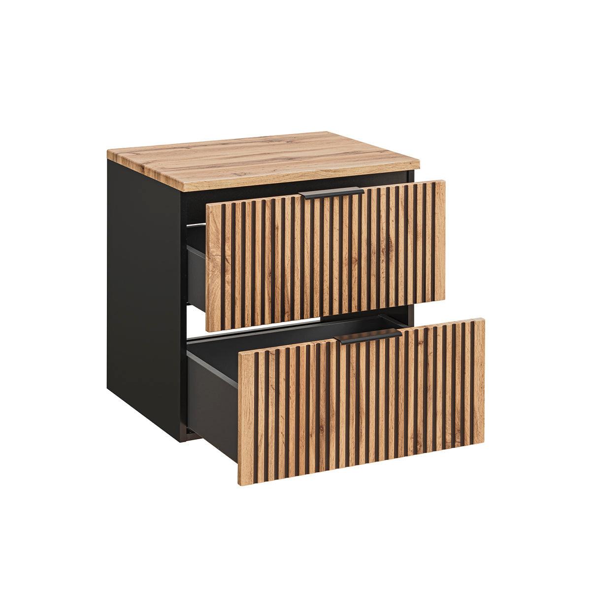 WASCHTISCH 60.6cm Gaia Holz in Eichenoptik und Schwarz - Schwarz, Holzwerkstoff (60.6/59/46cm) - Petits-meubles