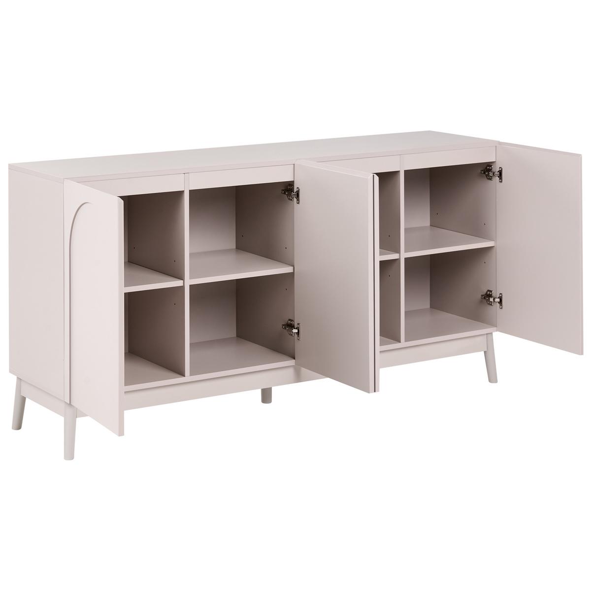 SIDEBOARD mit 4 Türen Hellbeige Boulia - Beige, Holz/Holzwerkstoff (160/82/40cm) - Beliani